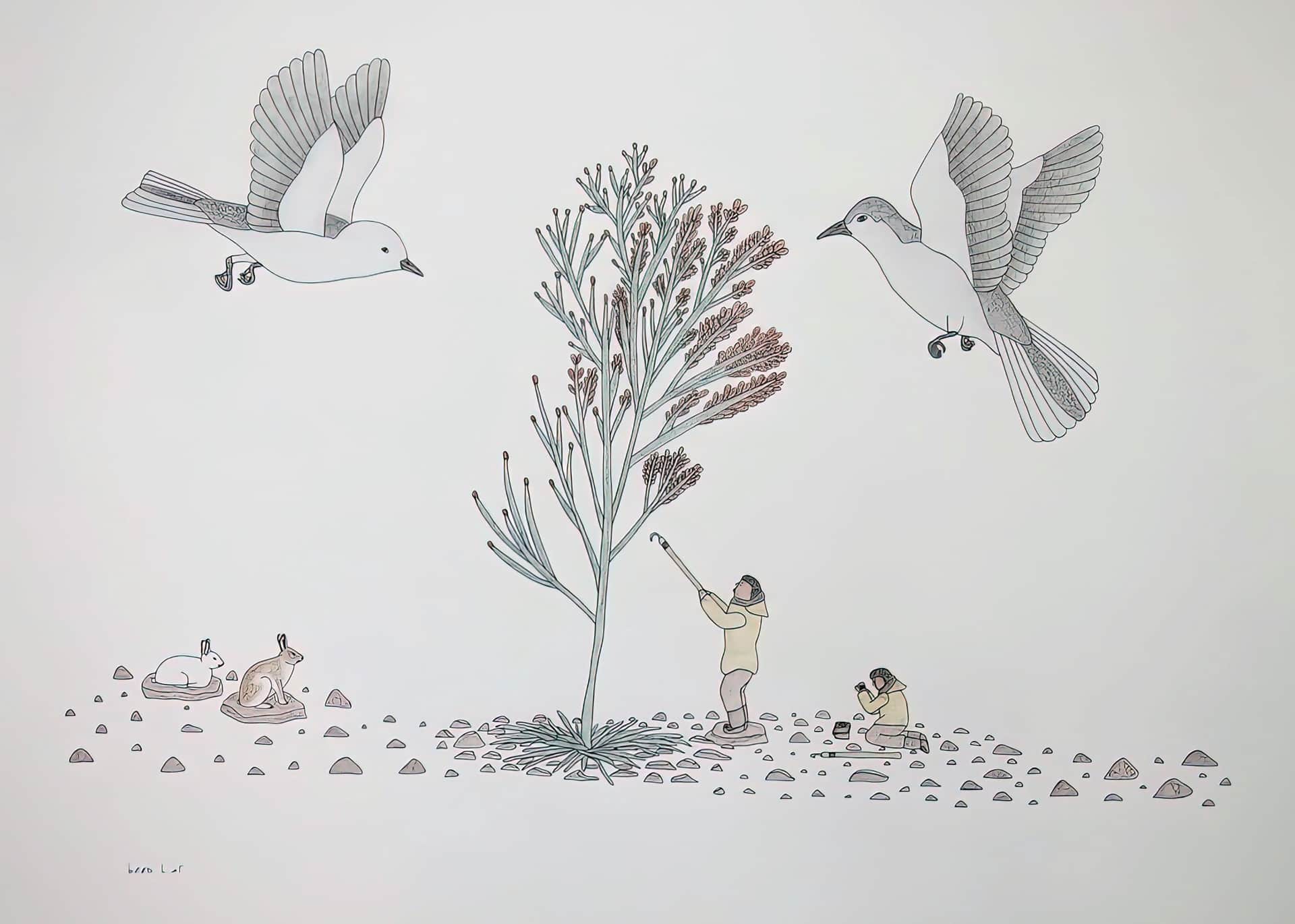 Qavavau Manumie, untitled (Berry Picking), 2006-2007, 20×26in